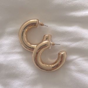 Thick gold hoops